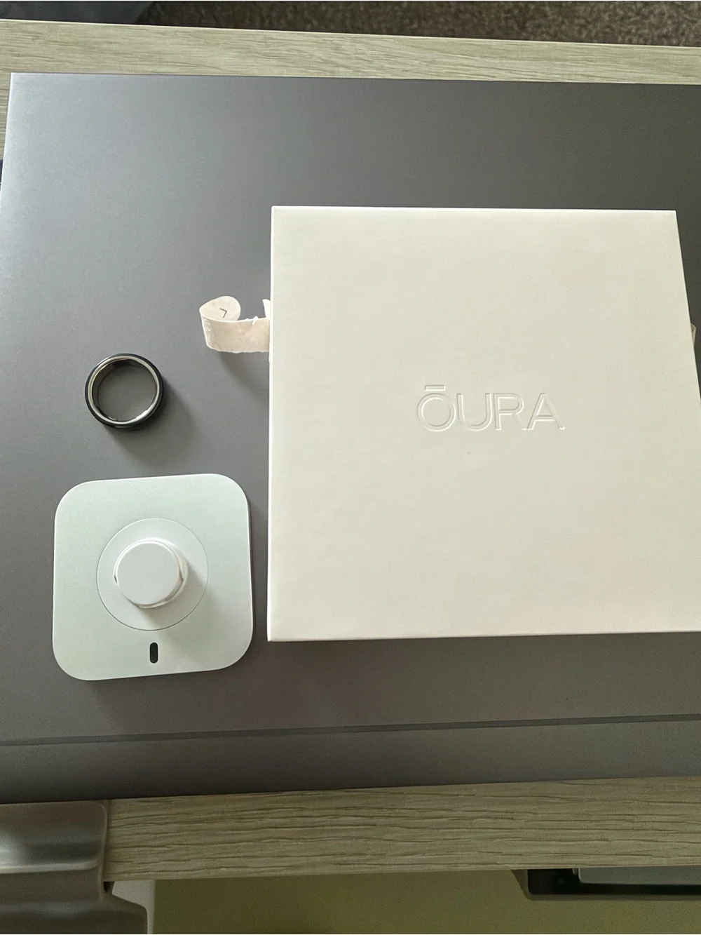 Oura Ring 5 - Black with White Packaging Accent